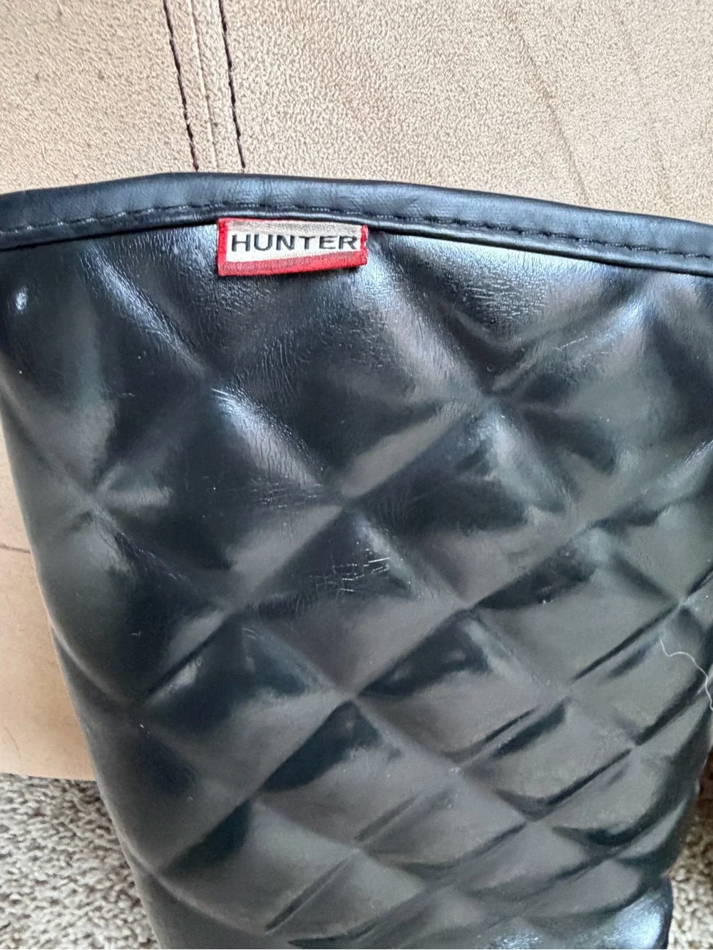 Hunter Quilted Tall Black Rain Boots for Women